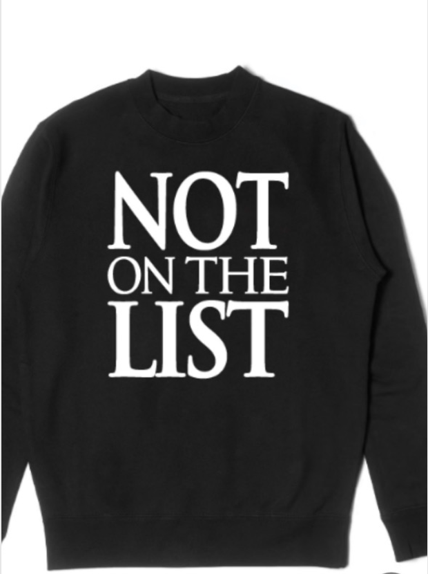 NOT ON THE LIST Crew Neck Sweatshirt Black